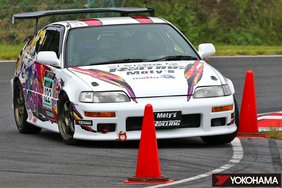 Car competing in a 2023 All Japan Gymkhana Championship race