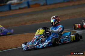 Drago Corse team member Taichi Watarai competing in the OK class of the 2021 All Japan Karting Championship